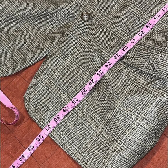 Brooks Brothers Check Plaid Silk Wool Blend Button-Up Blazer Men’s Size 45 - Picture 6 of 9